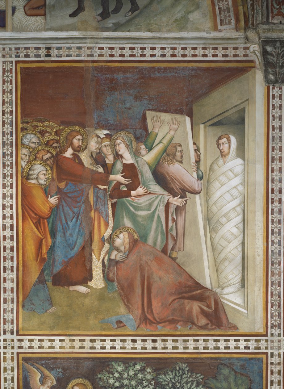 Scène uit het Nieuwe Testament: Opstanding van Lazarus door Barna da Siena