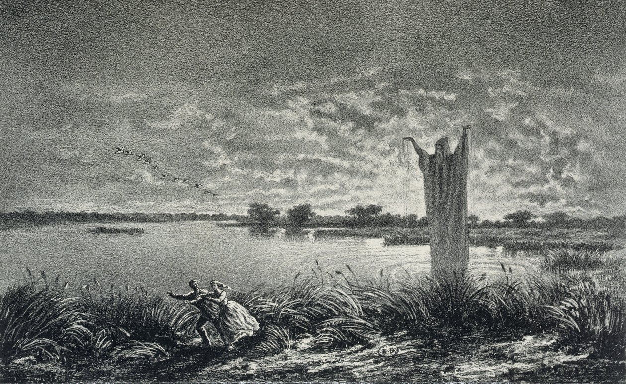 De monnik van de Etangs-Brisses, illustratie voor 