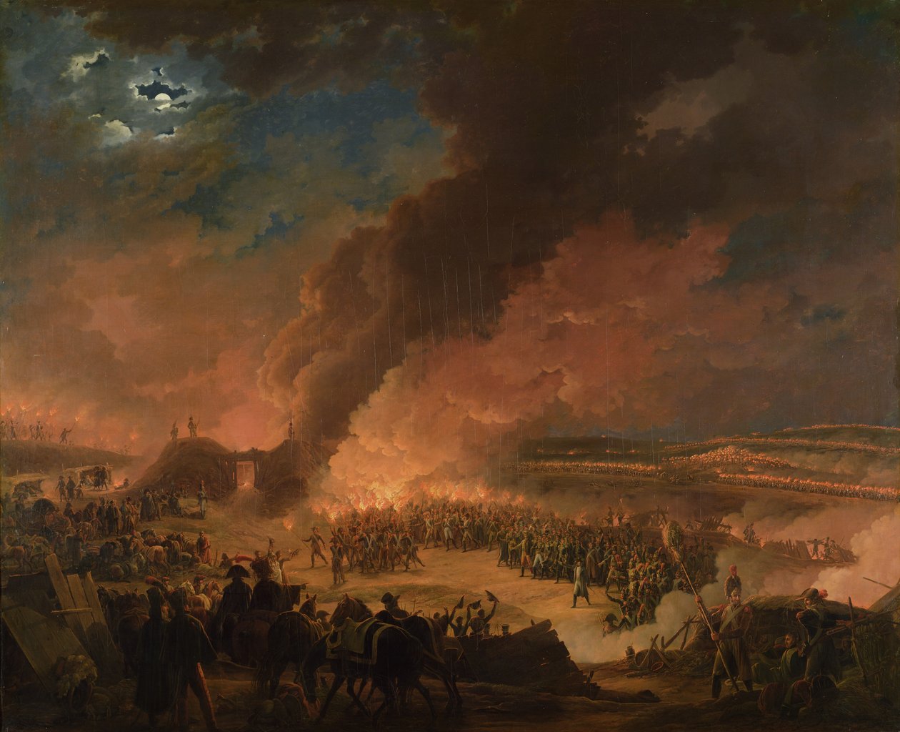 Napoleon (1769-1821) Bezoekt de Bivakken op de Vooravond van de Slag bij Austerlitz, 1 december 1805 door Baron Louis Albert Bacler d