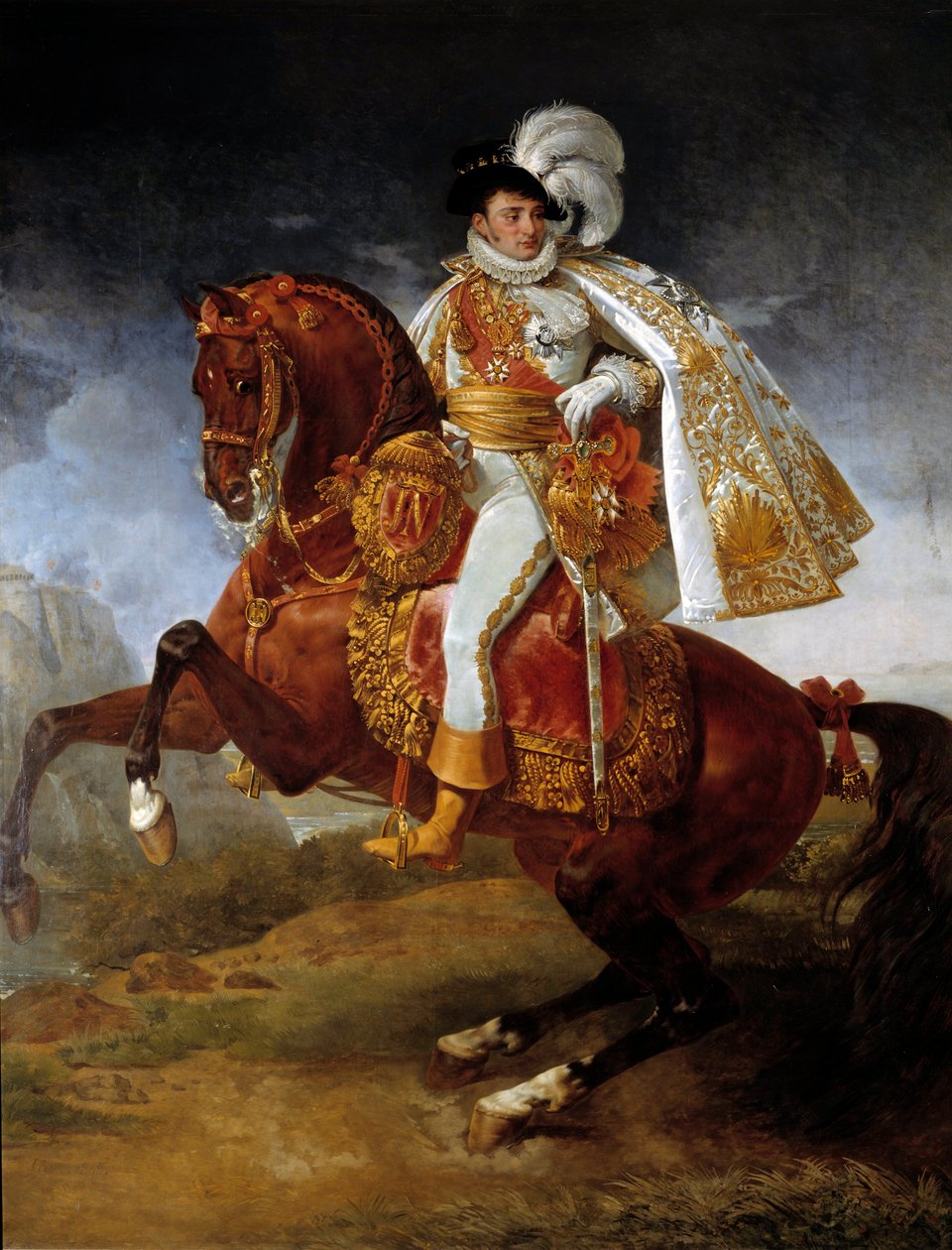 Ruiterportret van Jerome Bonaparte, koning van Westfalen door Baron Antoine Jean Gros