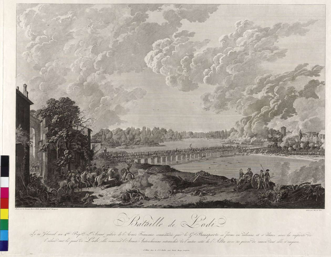Slag bij Lodi 1796 door Baron Louis Albert Bacler d