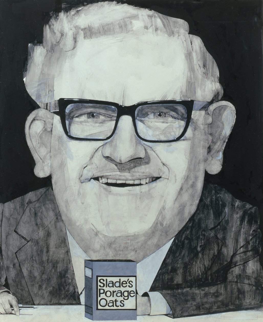 Portret van Ronnie Barker, illustratie voor The Listener, 1970s door Barry Fantoni