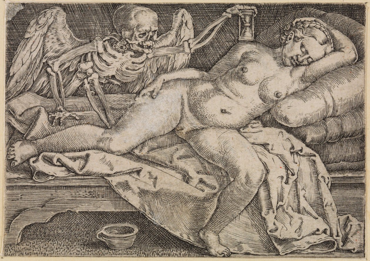 De slapende vrouw en de dood door Barthel Beham