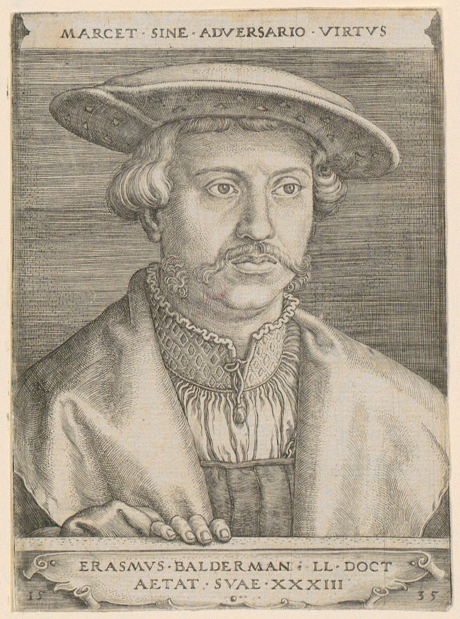 Portret van dokter Erasmus Baldermann door Barthel Beham