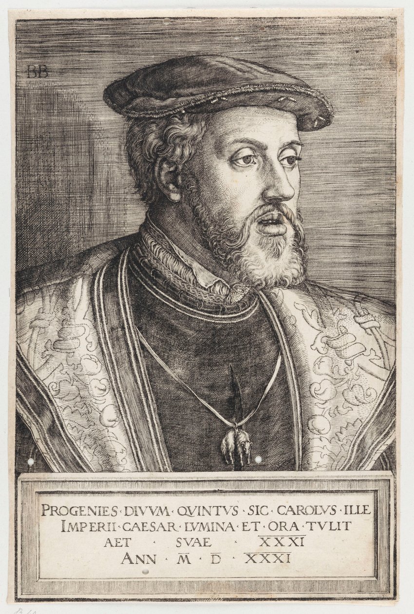 Portret van keizer Karel V door Barthel Beham