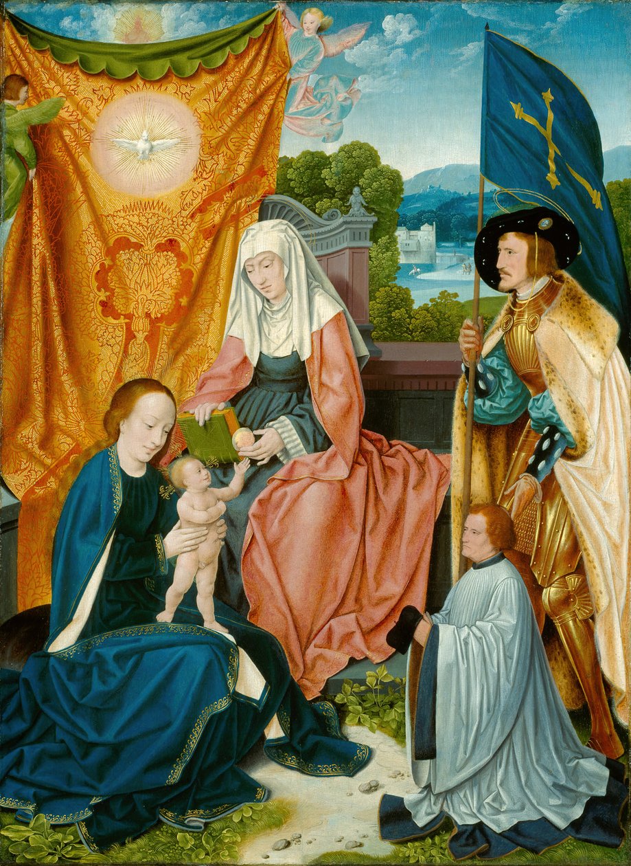 Maagd en Kind met Sint Anna, Sint Gereon en een Donateur, ca. 1520 door Bartholomaeus Bruyn the Elder