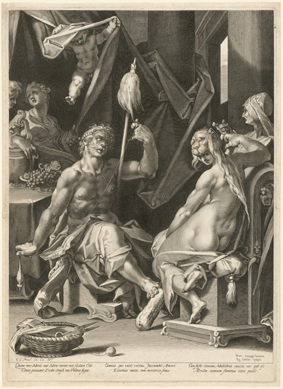 Hercules en Omphale door Bartholomaeus Spranger