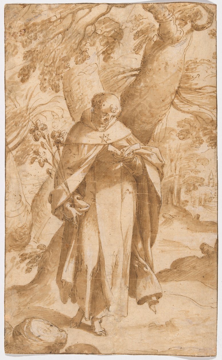Sint Dominicus lezend door Bartholomaeus Spranger