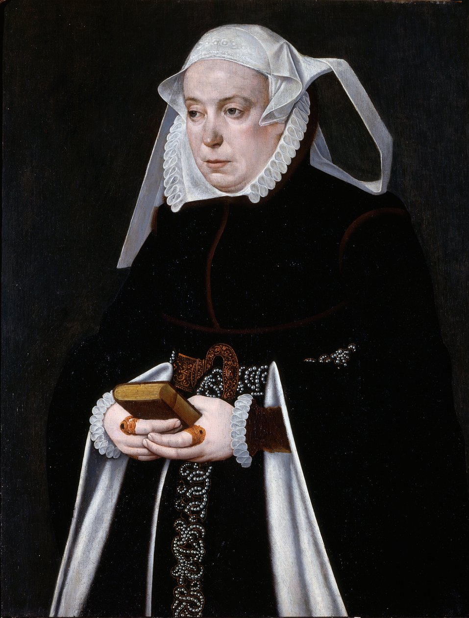 Portret van een vrouw, ca. 1560-70 (olieverf op paneel) door Bartholomaus the Younger Bruyn