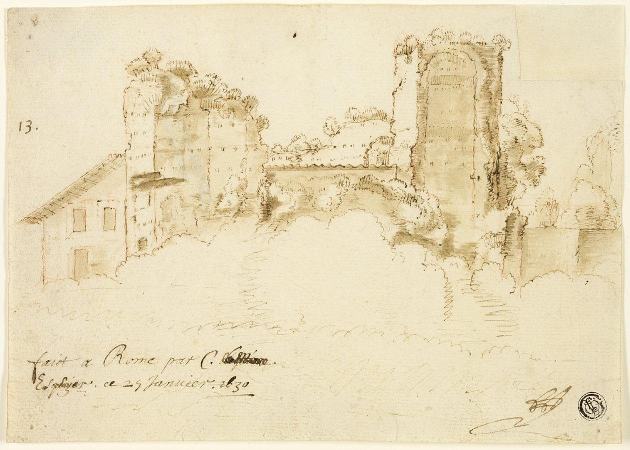 Romeins landschap door Bartholomeus Breenbergh
