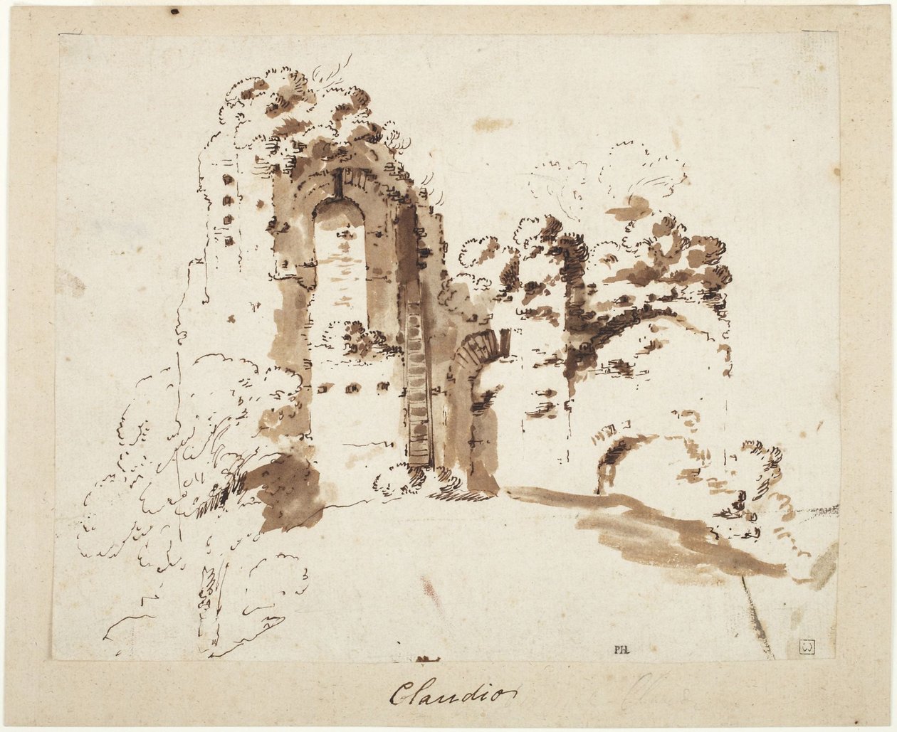 Romeinse ruïnes door Bartholomeus Breenbergh
