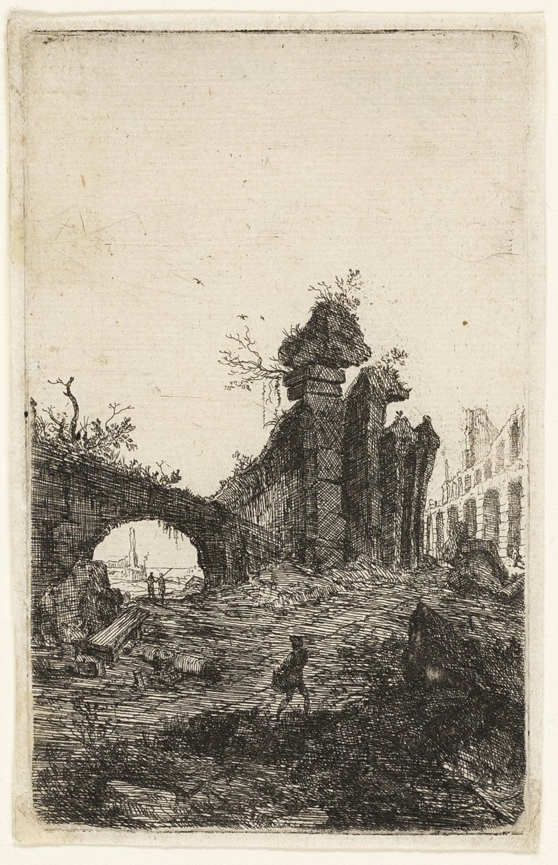 Ruïnes van het Colosseum, plaat 10 uit De ruïnes van Rome door Bartholomeus Breenbergh
