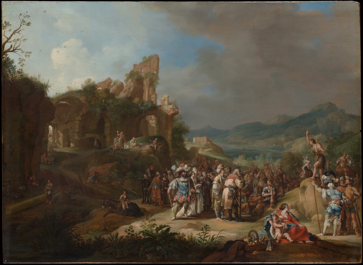 De prediking van Johannes de Doper door Bartholomeus Breenbergh