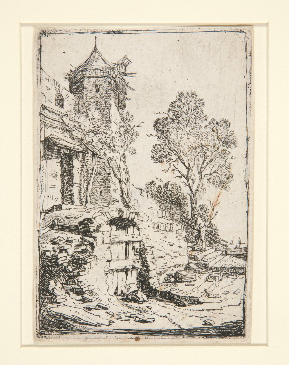 Het huis bij de zeshoekige toren door Bartholomeus Breenbergh