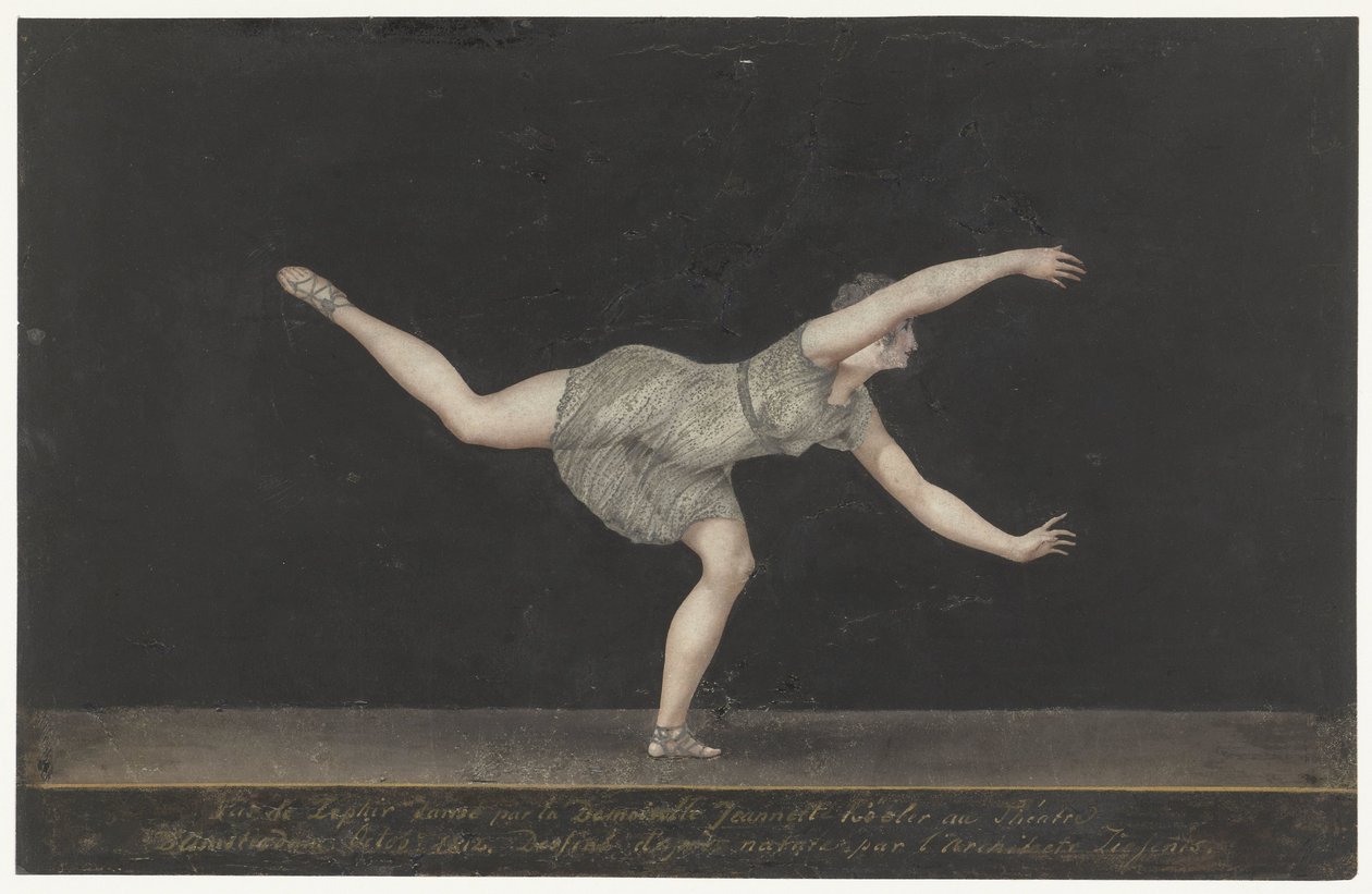 Danseres Annette Köbler, de Pas-de-Zephir uitvoerende door Bartholomeus Ziesenis