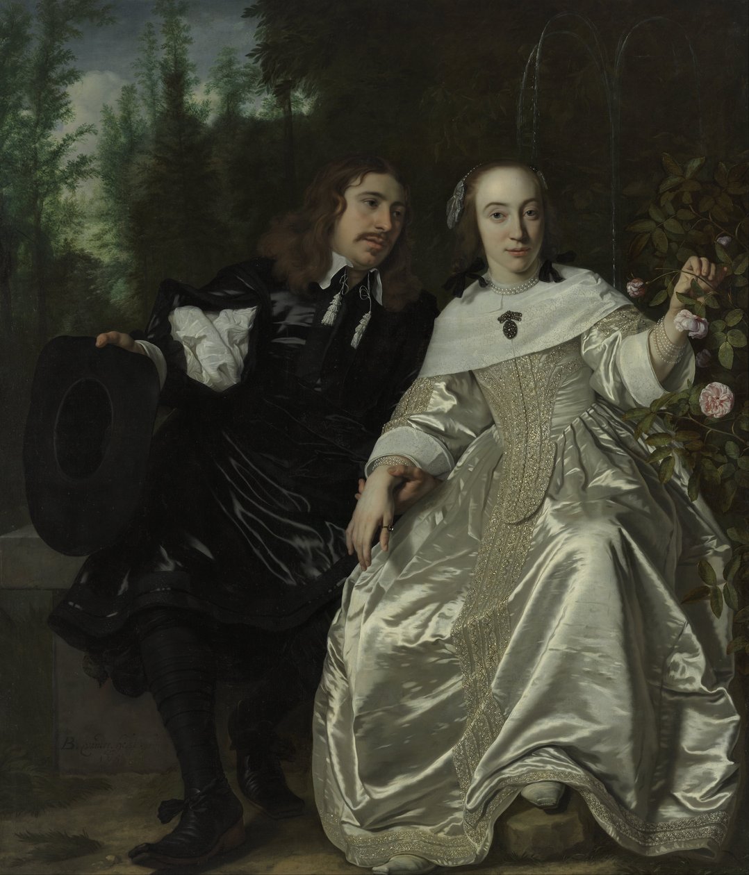 Dutch: Abraham del Court en zijn echtgenote Maria de Kaersgieter Abraham del Court and His Wife Maria de Kaersgieter door Bartholomeus van der Helst
