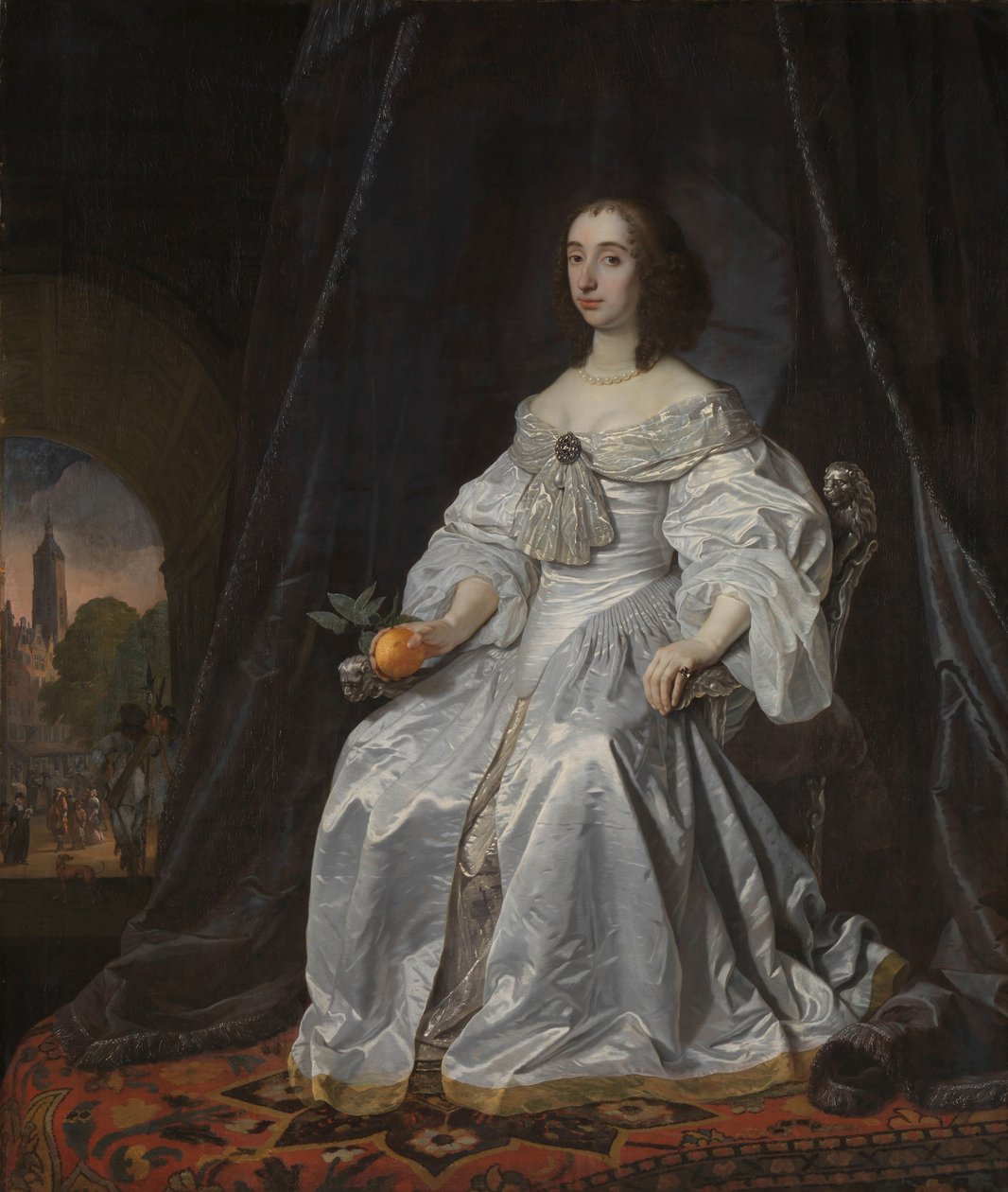 Mary Stuart, Prinses van Oranje, als weduwe van Willem II door Bartholomeus van der Helst