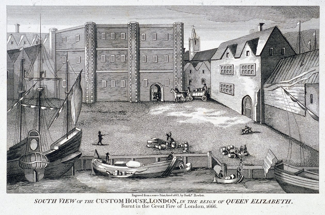Douanehuis, Londen, ca. 1815 door Bartholomew Howlett