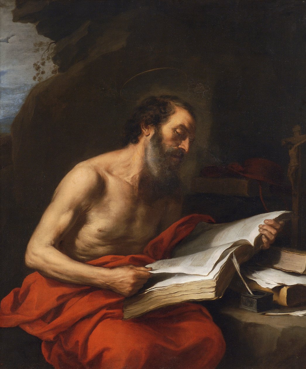Sint Hiëronymus lezend door Bartolomé Esteban Murillo