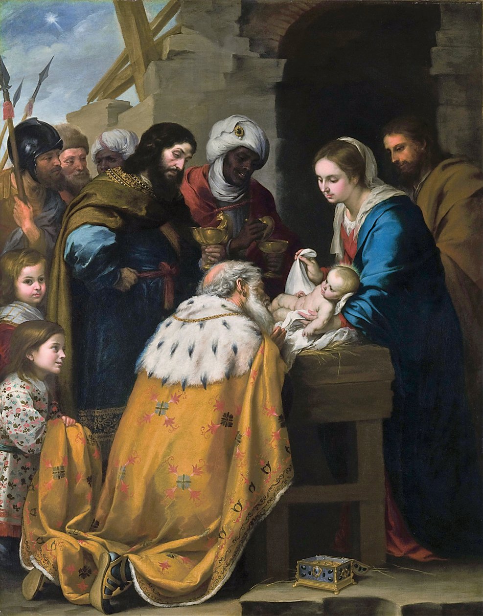 Aanbidding van de Wijzen door Bartolomé Esteban Murillo