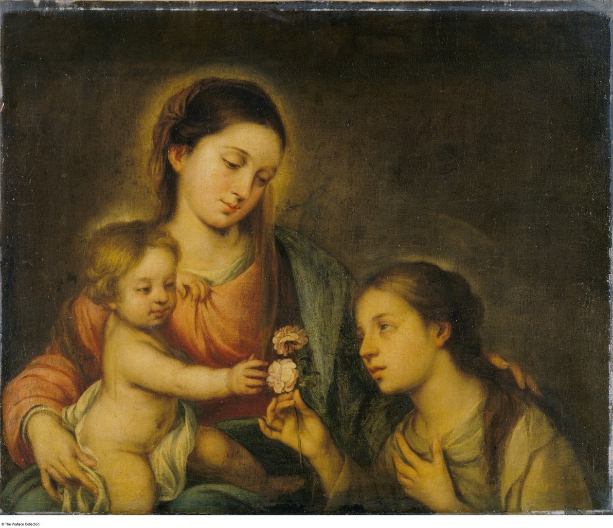 Naar Bartolomé-Esteban Murillo - De Maagd en het Kind met de Heilige Roos van Viterbo, P104 door Bartolomé Esteban Murillo