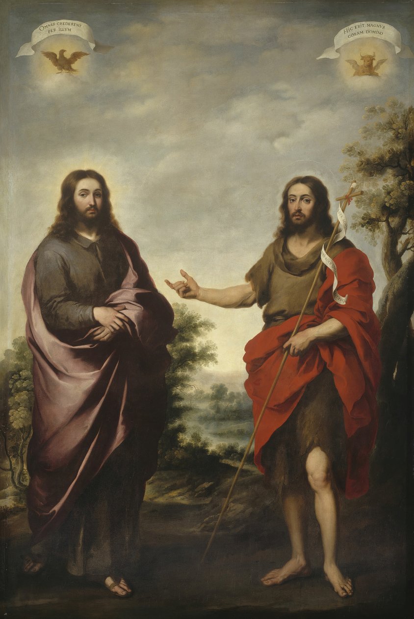 Sint Johannes de Doper wijst naar Christus, ca. 1655 door Bartolomé Esteban Murillo