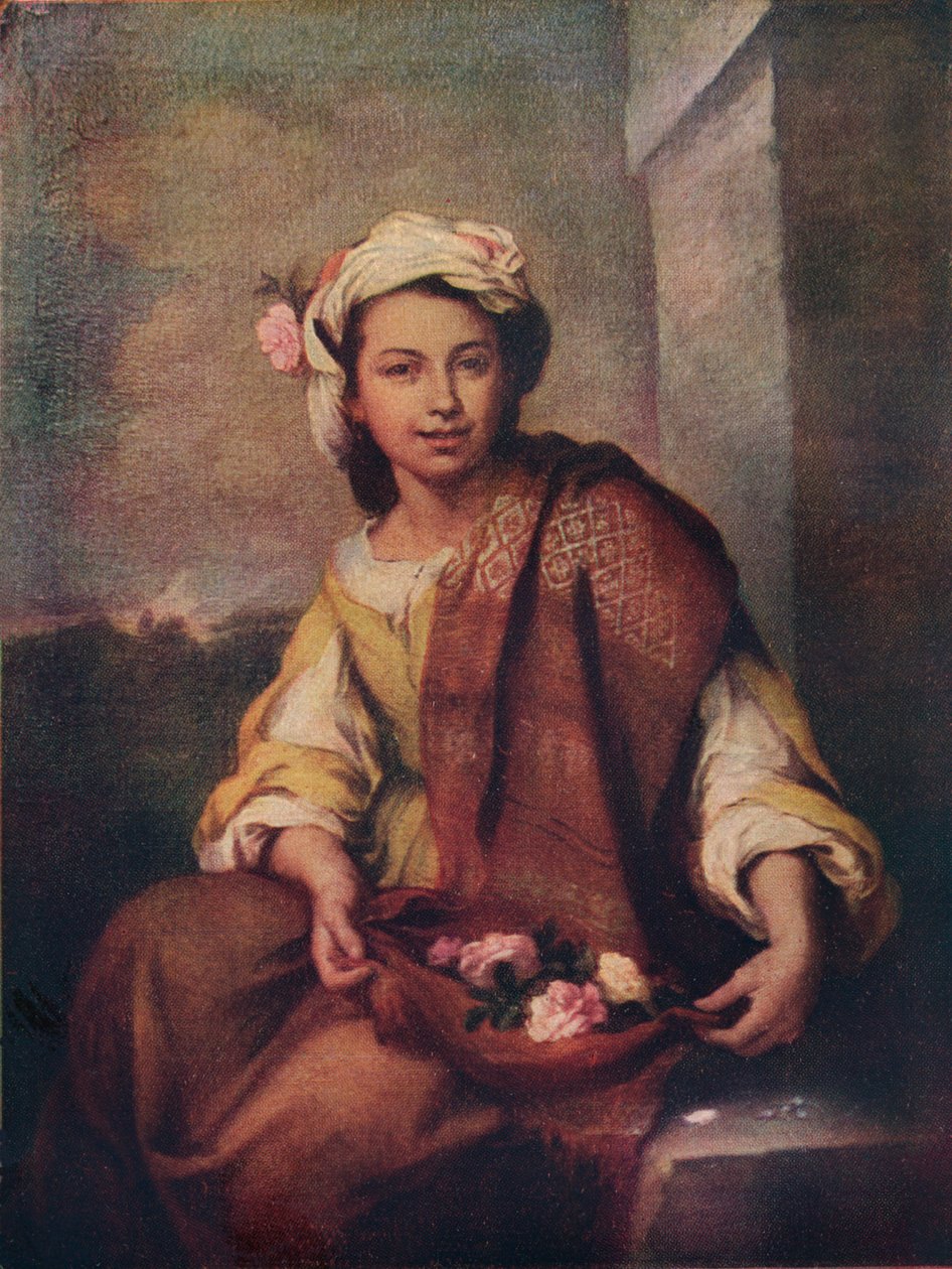 Het bloemenmeisje, 1665-70 door Bartolomé Esteban Murillo