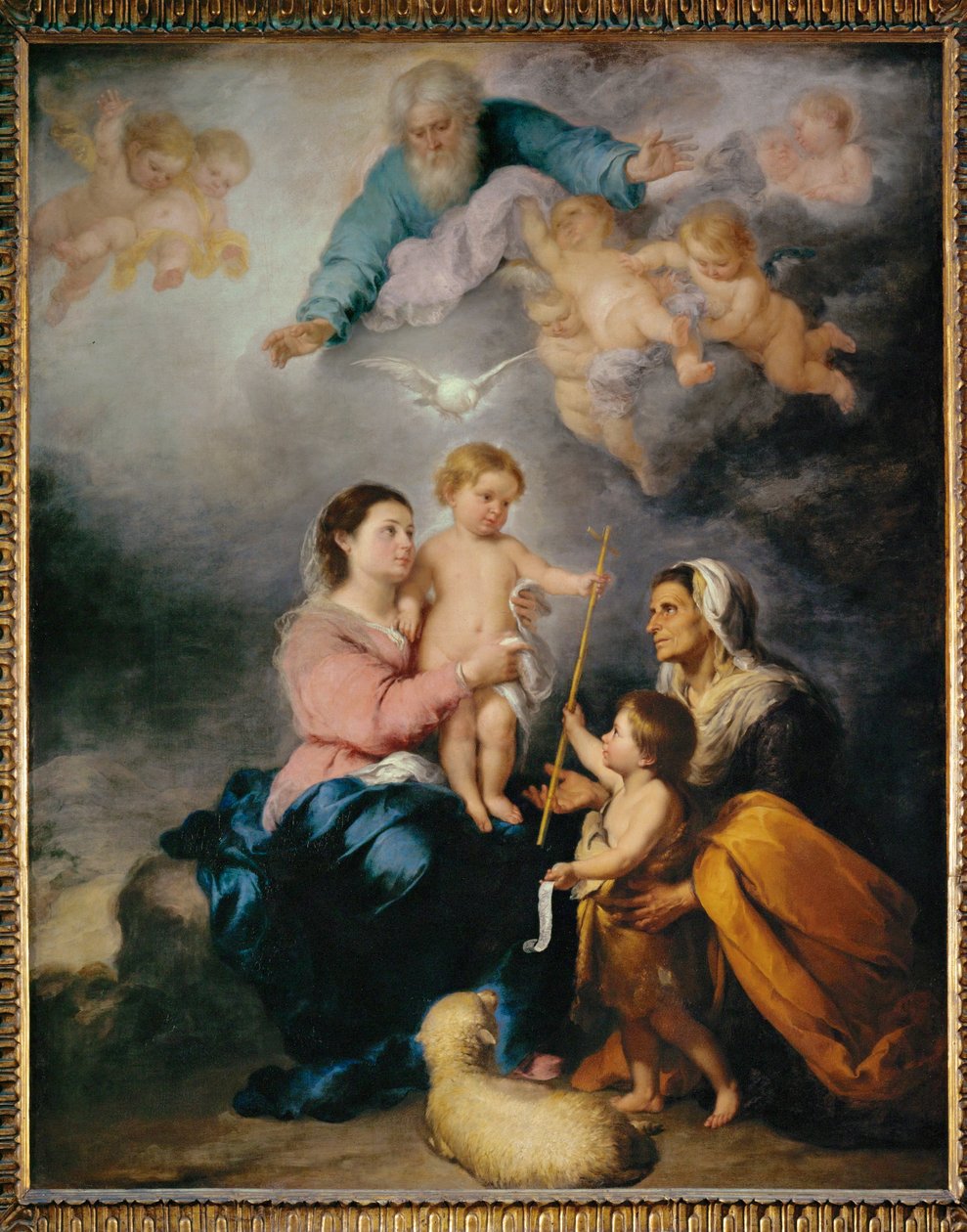 De Heilige Familie, bekend als de Maagd van Sevilla - ... door Bartolome Esteban (school of) Murillo