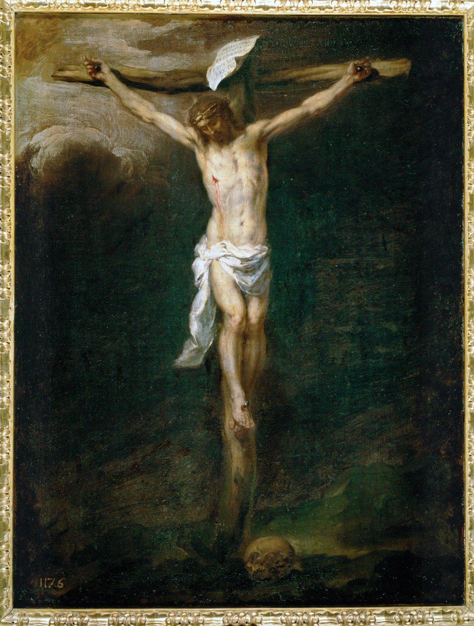 Christus aan het kruis ... (schilderij op doek) door Bartolome Esteban Murillo