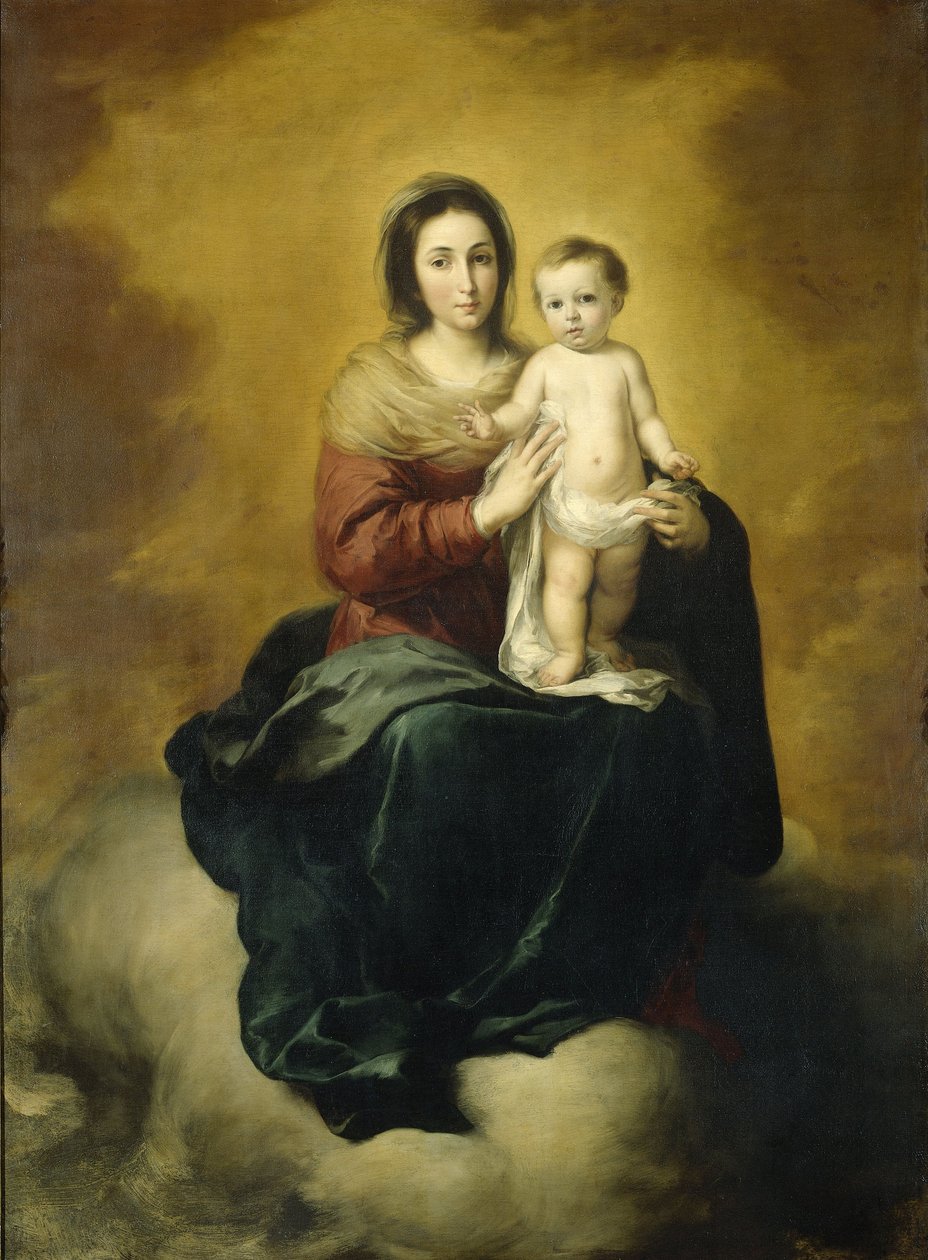 Maagd en kind, ca. 1670 (olieverf op doek) door Bartolome Esteban Murillo