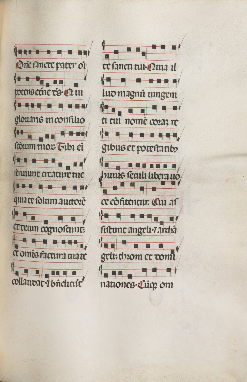 Missale: Fol. 112: bevat wat muziek als onderdeel van de Palmzondag liturgie, 1469 door Bartolomeo Caporali
