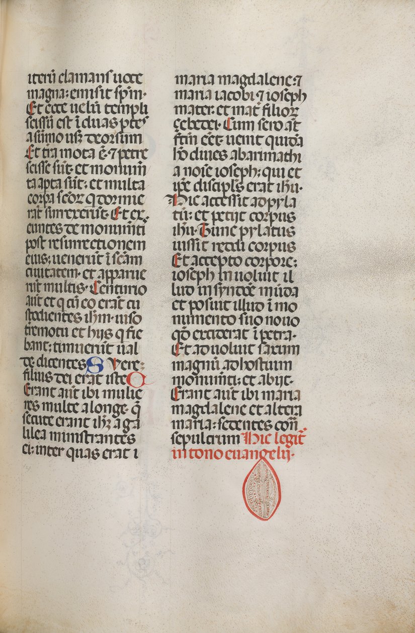 Missaal: Fol. 122: bevat muziek voor Hely Hely Lama etc. binnen St. Mattion Passion door Bartolomeo Caporali