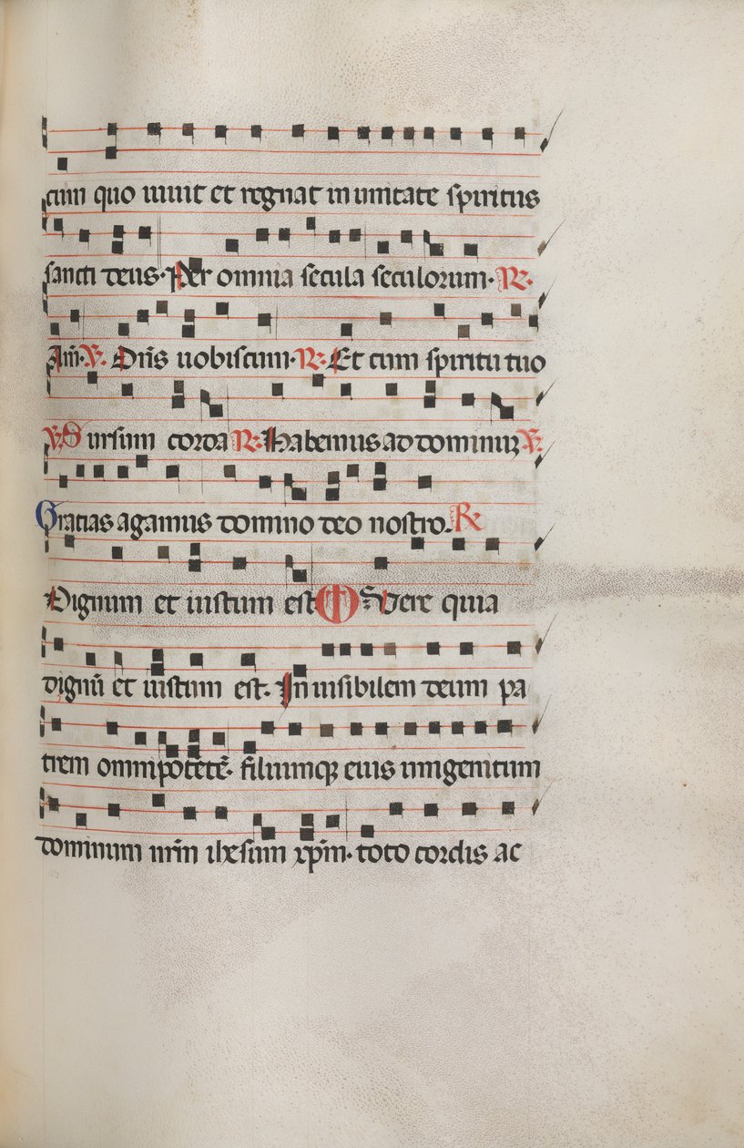 Missale: Fol. 154: Muziek voor Exultet, 1469 door Bartolomeo Caporali