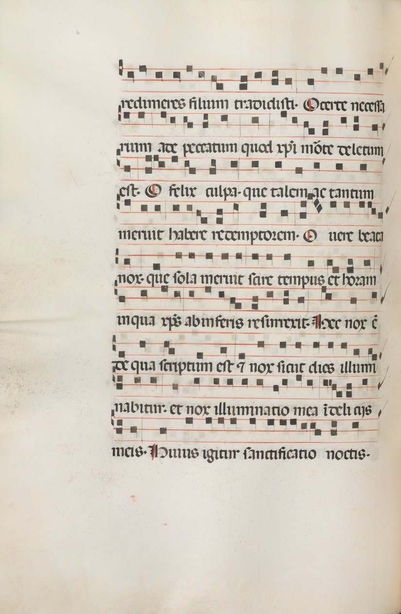 Missaal: Fol. 155v: Muziek voor Exultet door Bartolomeo Caporali