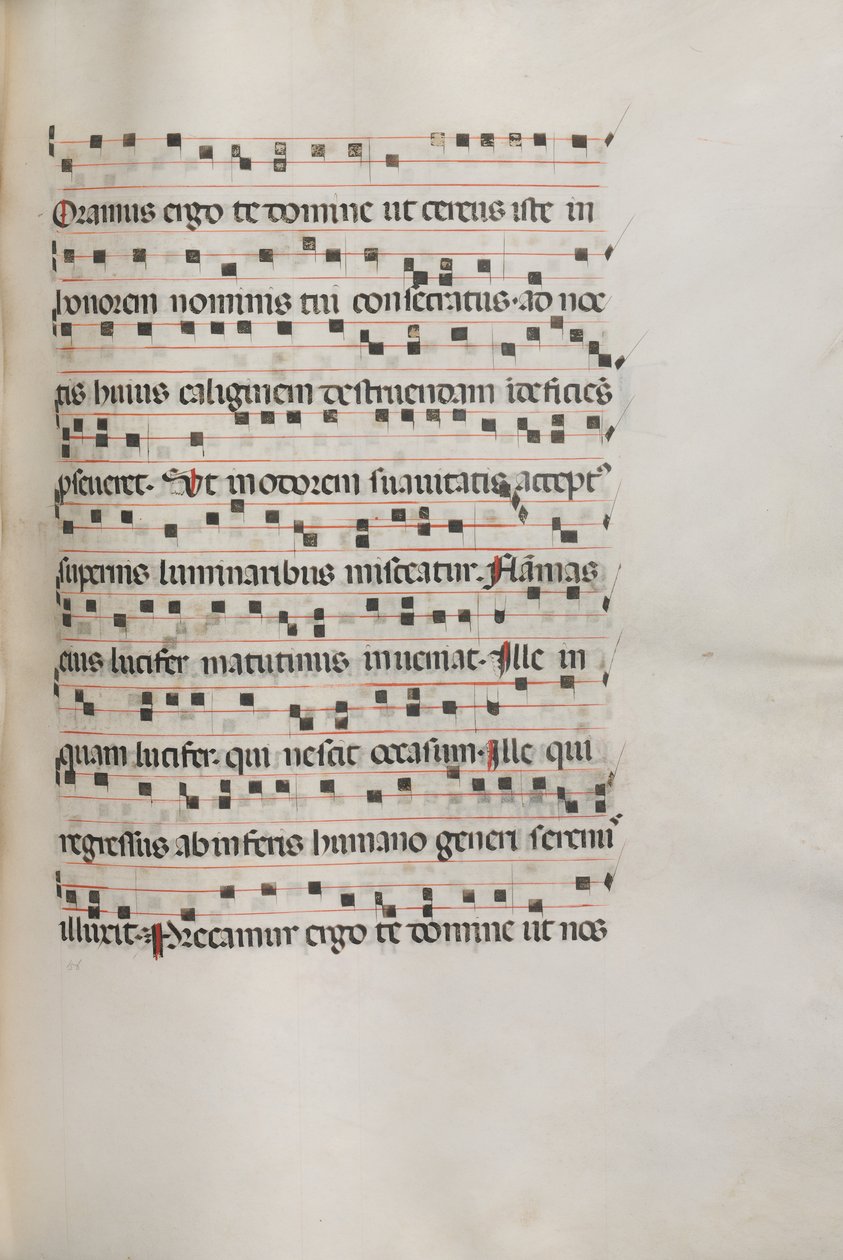 Missaal: Fol. 157: Muziek voor Exultet, 1469 door Bartolomeo Caporali