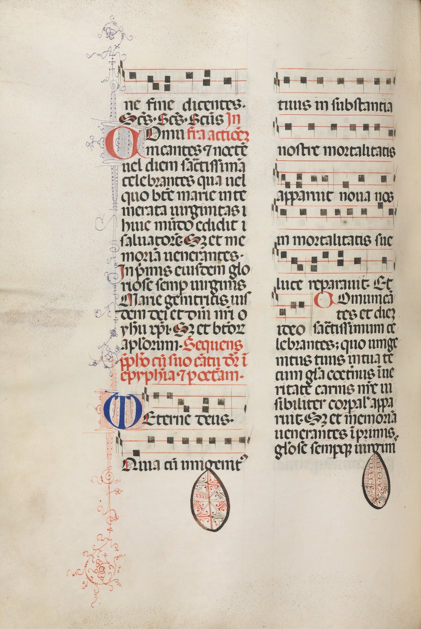 Missale: Fol. 177v: Muziek voor verschillende gewone gebeden door Bartolomeo Caporali