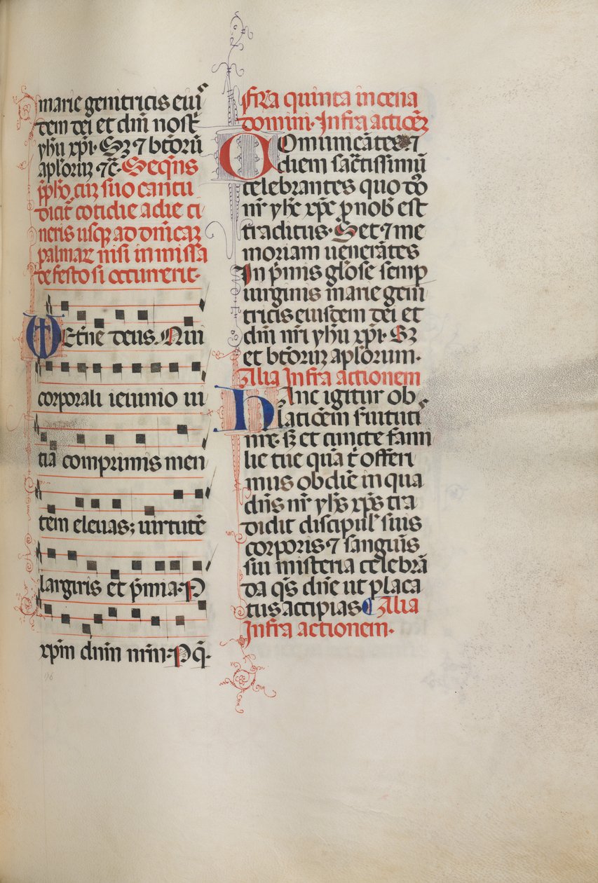 Missale: Fol. 178: Muziek voor verschillende gewone gebeden, 1469 door Bartolomeo Caporali