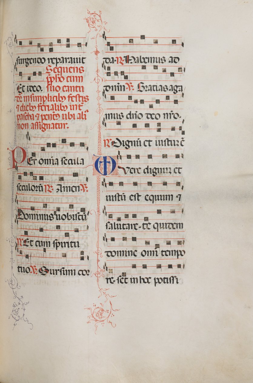Missale: Fol. 179: Muziek voor verschillende gewone gebeden, 1469 door Bartolomeo Caporali