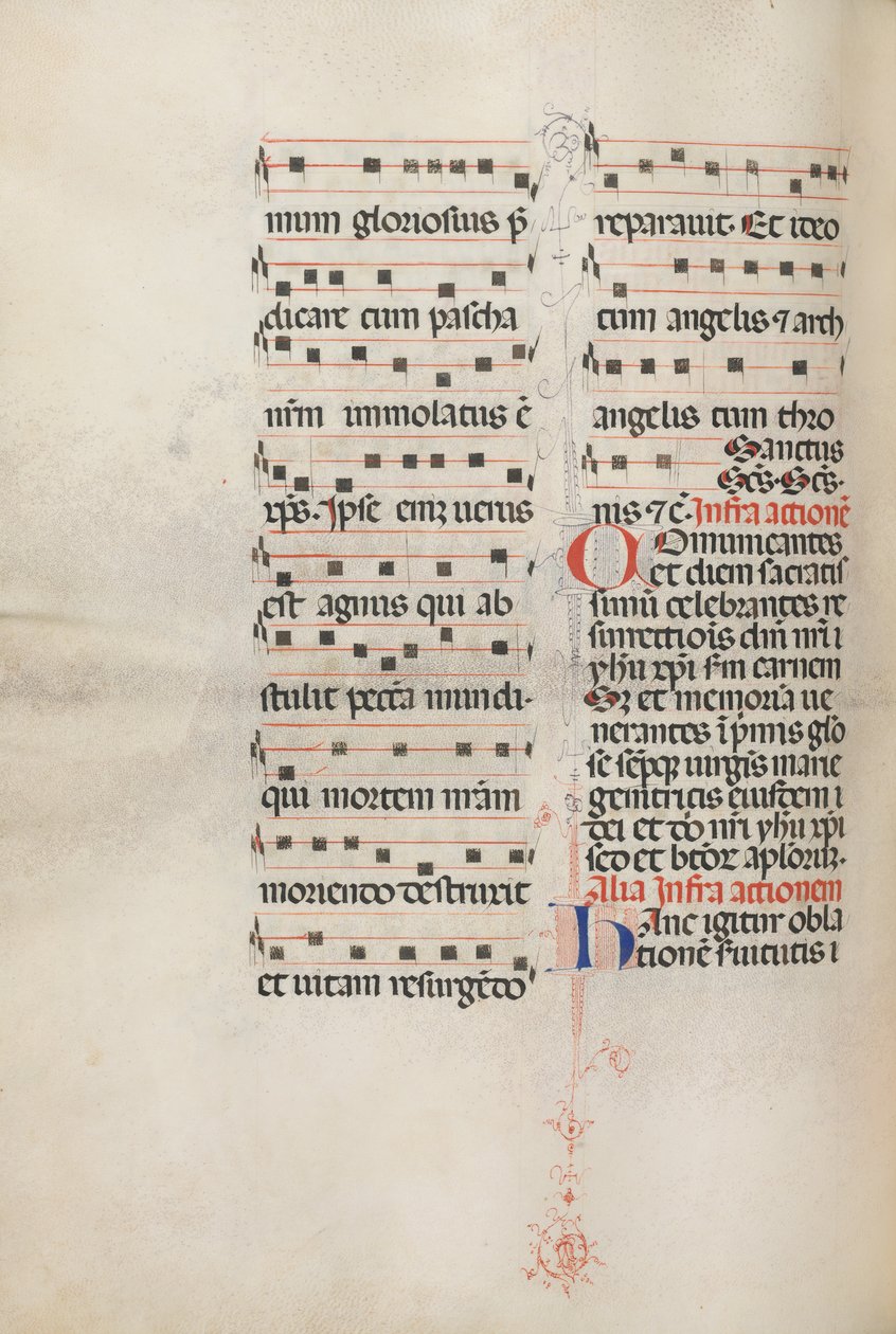 Missale: Fol. 179v: Muziek voor verschillende gewone gebeden, 1469 door Bartolomeo Caporali