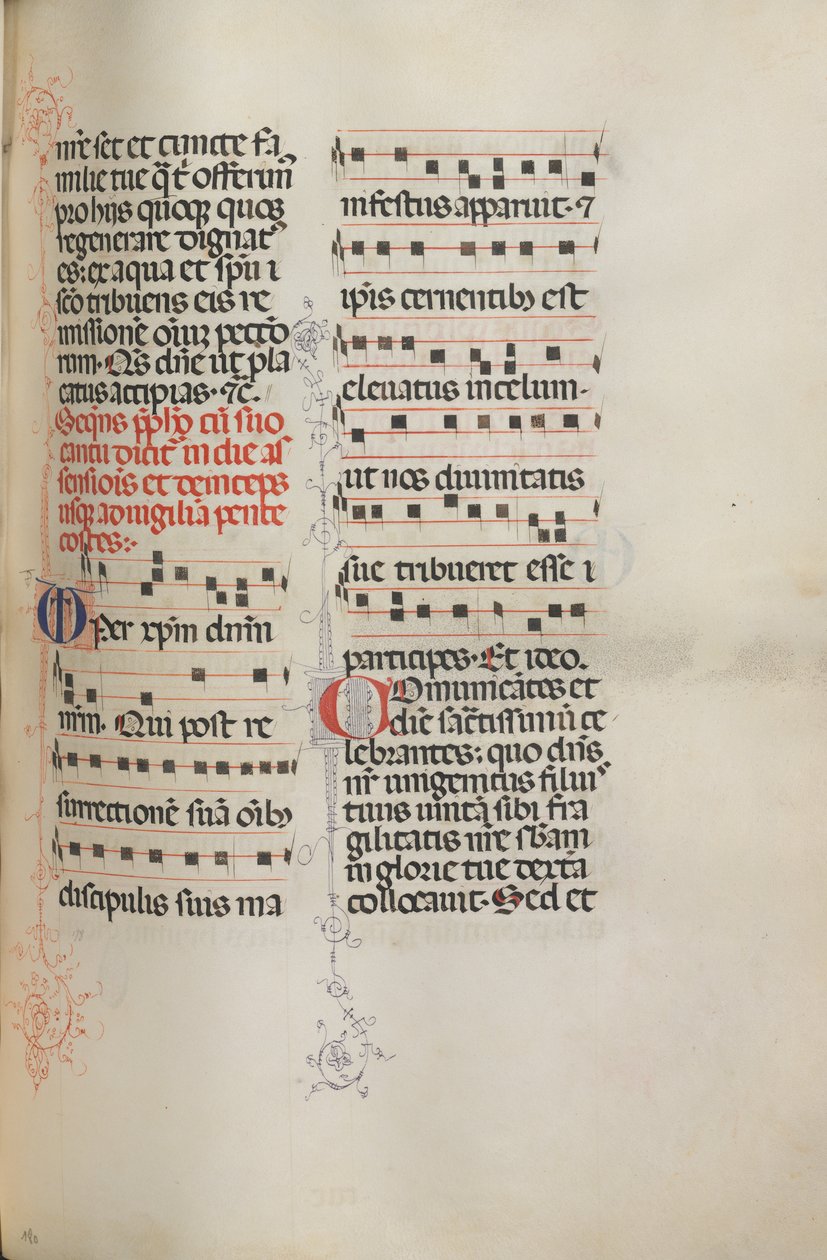 Missale: Fol. 180: Muziek voor verschillende gewone gebeden, 1469 door Bartolomeo Caporali