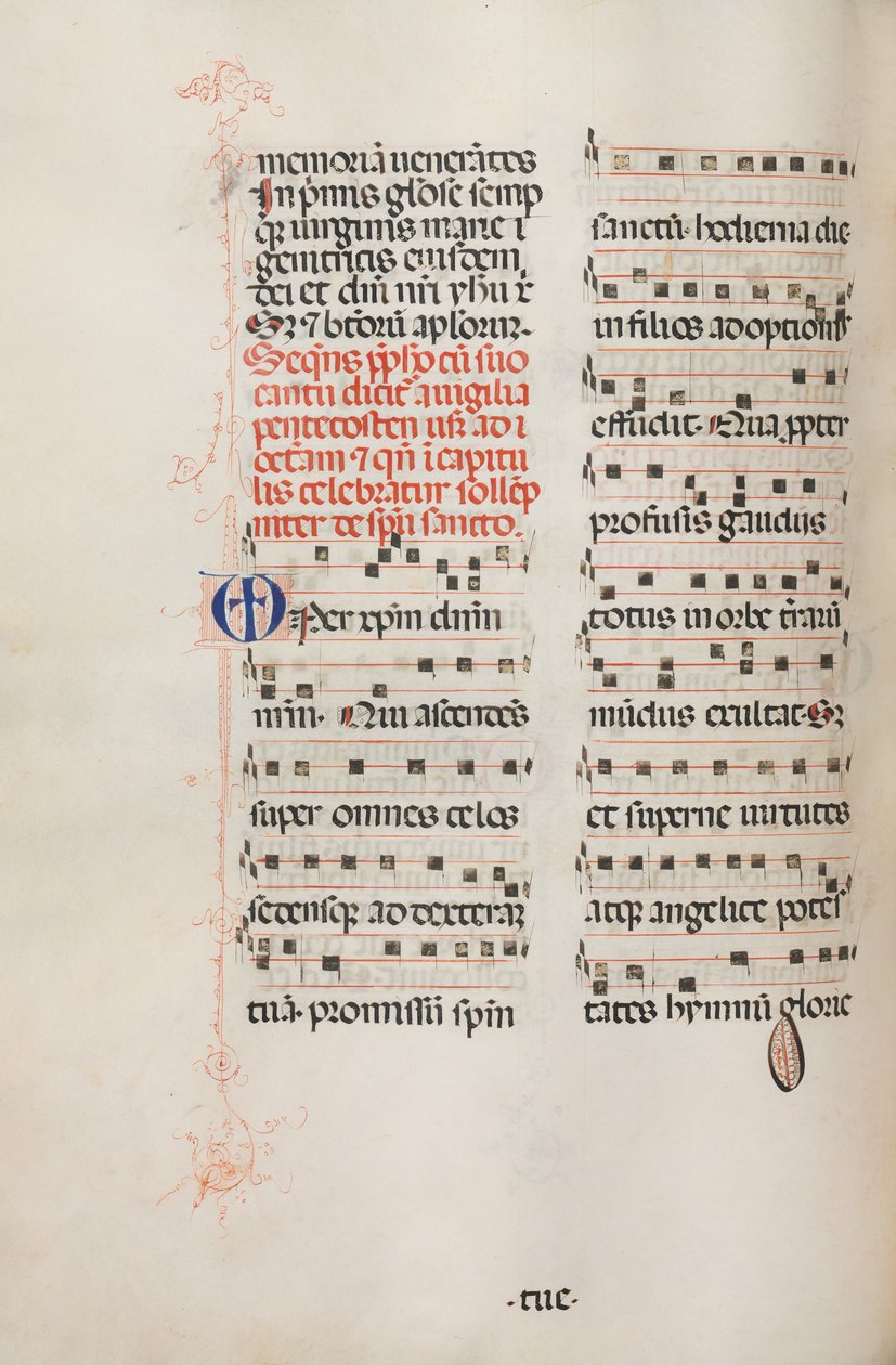 Missale: Fol. 180v: Muziek voor verschillende gewone gebeden, 1469 door Bartolomeo Caporali