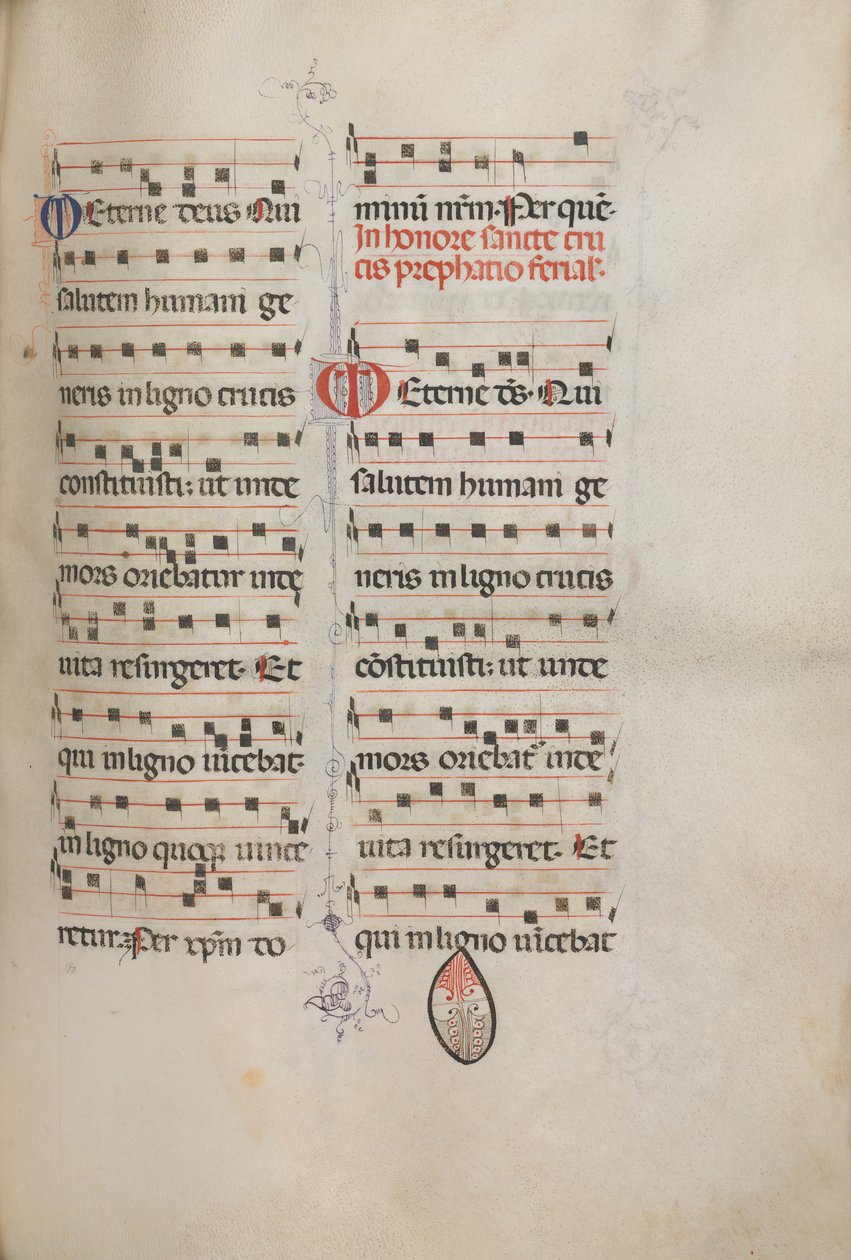 Missale: Fol. 182: Muziek voor verschillende gewone gebeden door Bartolomeo Caporali