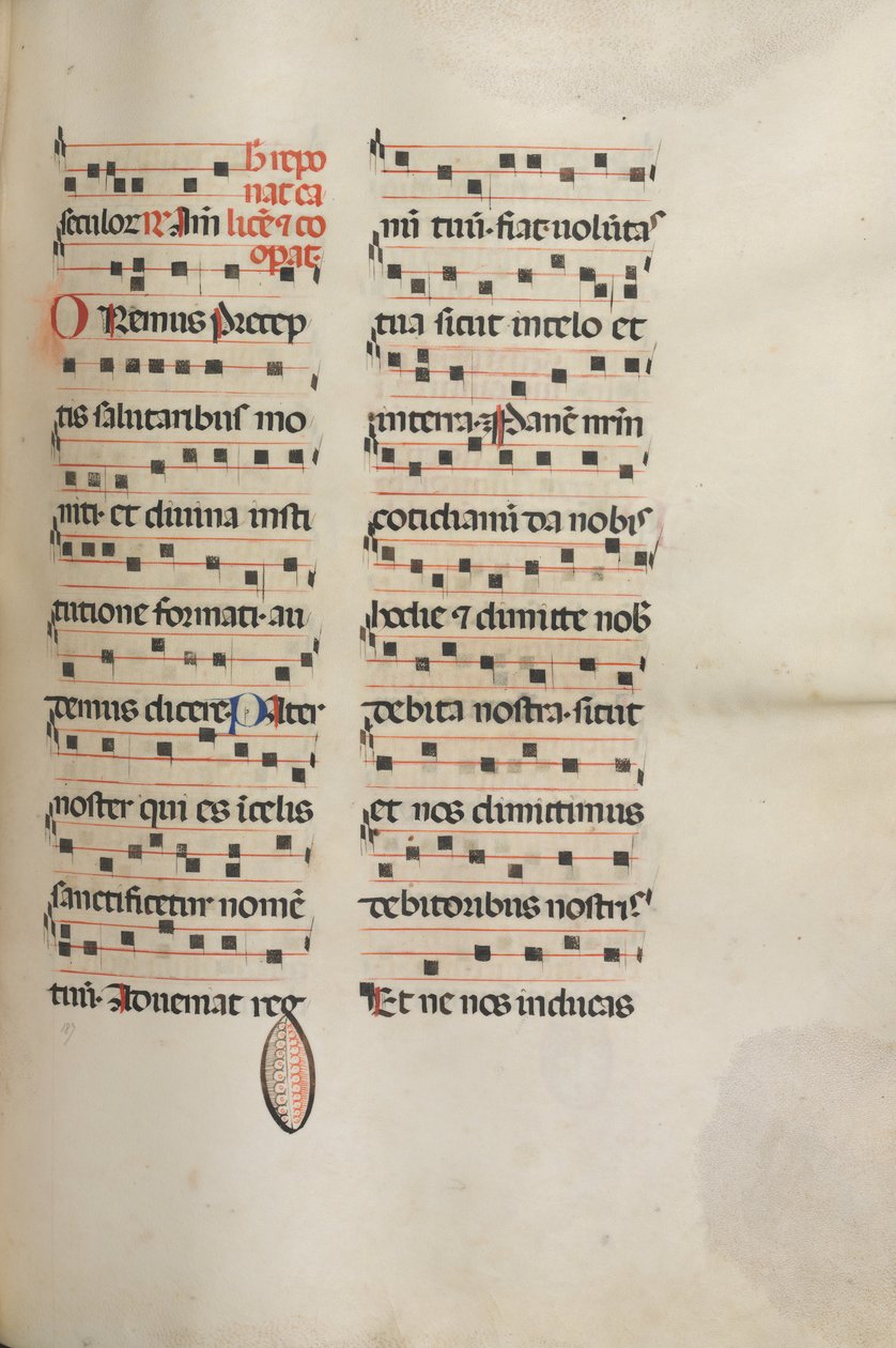 Missale: Fol. 189: Muziek voor verschillende gebeden door Bartolomeo Caporali