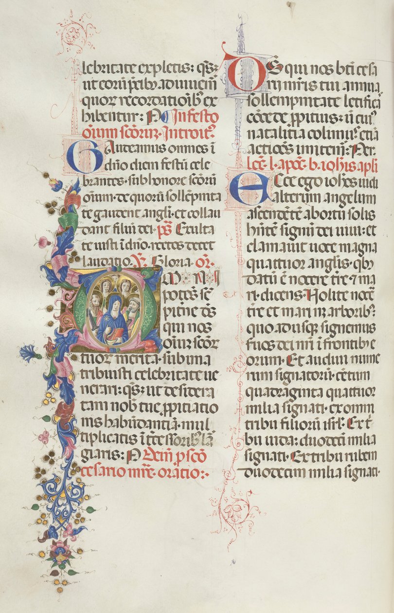 Missale: Fol. 322v: De Maagd tussen de Apostelen en Heiligen door Bartolomeo Caporali
