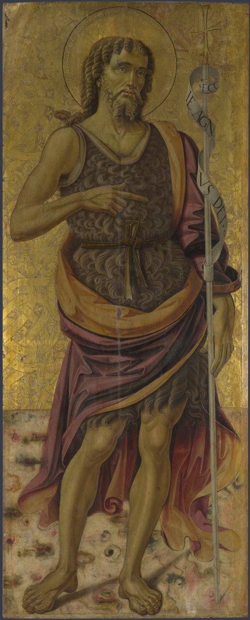 Sint Johannes de Doper van Altaarstuk: De Maagd en het Kind met Heiligen, ca 1475 door Bartolomeo Caporali