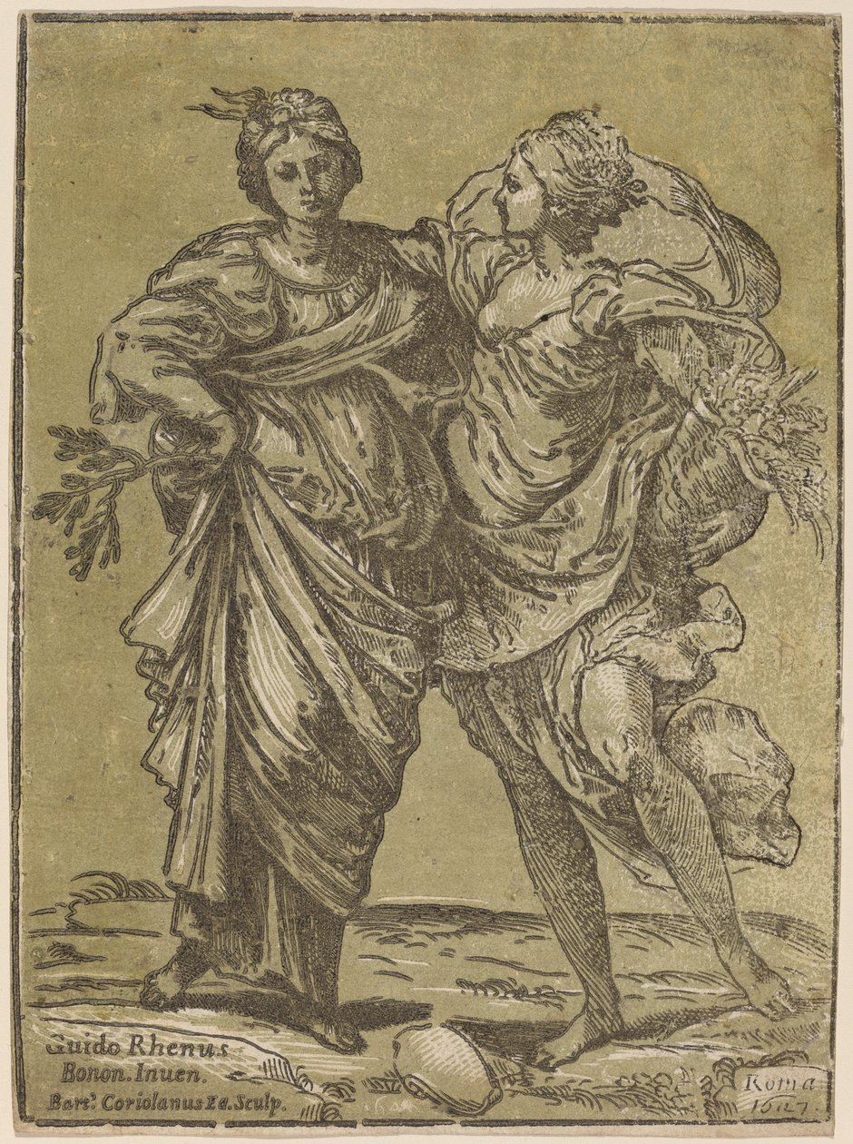 Alliantie van Vrede en Overvloed door Bartolomeo Coriolano after Guido Reni