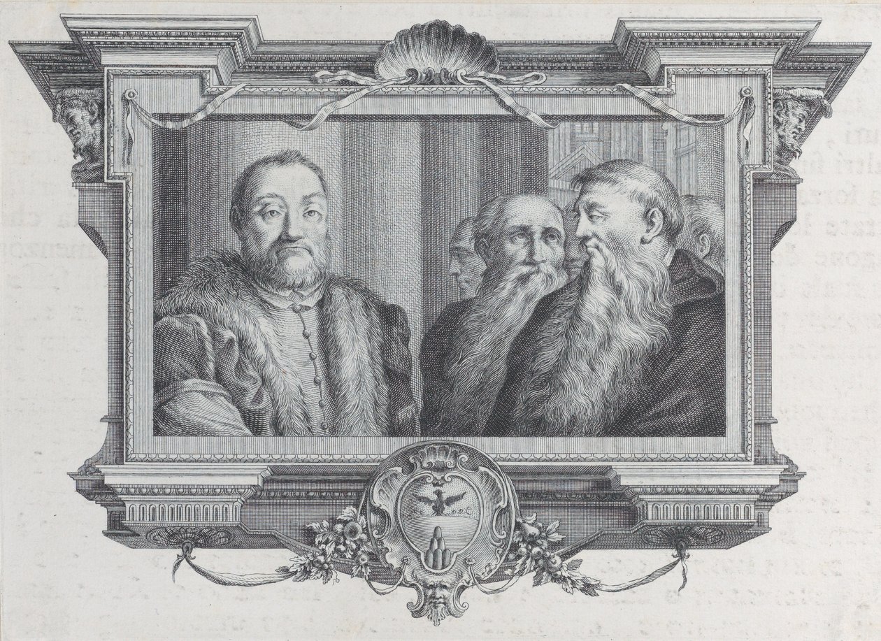 Drie bebaarde mannen, één met bont, 1756 door Bartolomeo Crivellari, Gabriel Söderling