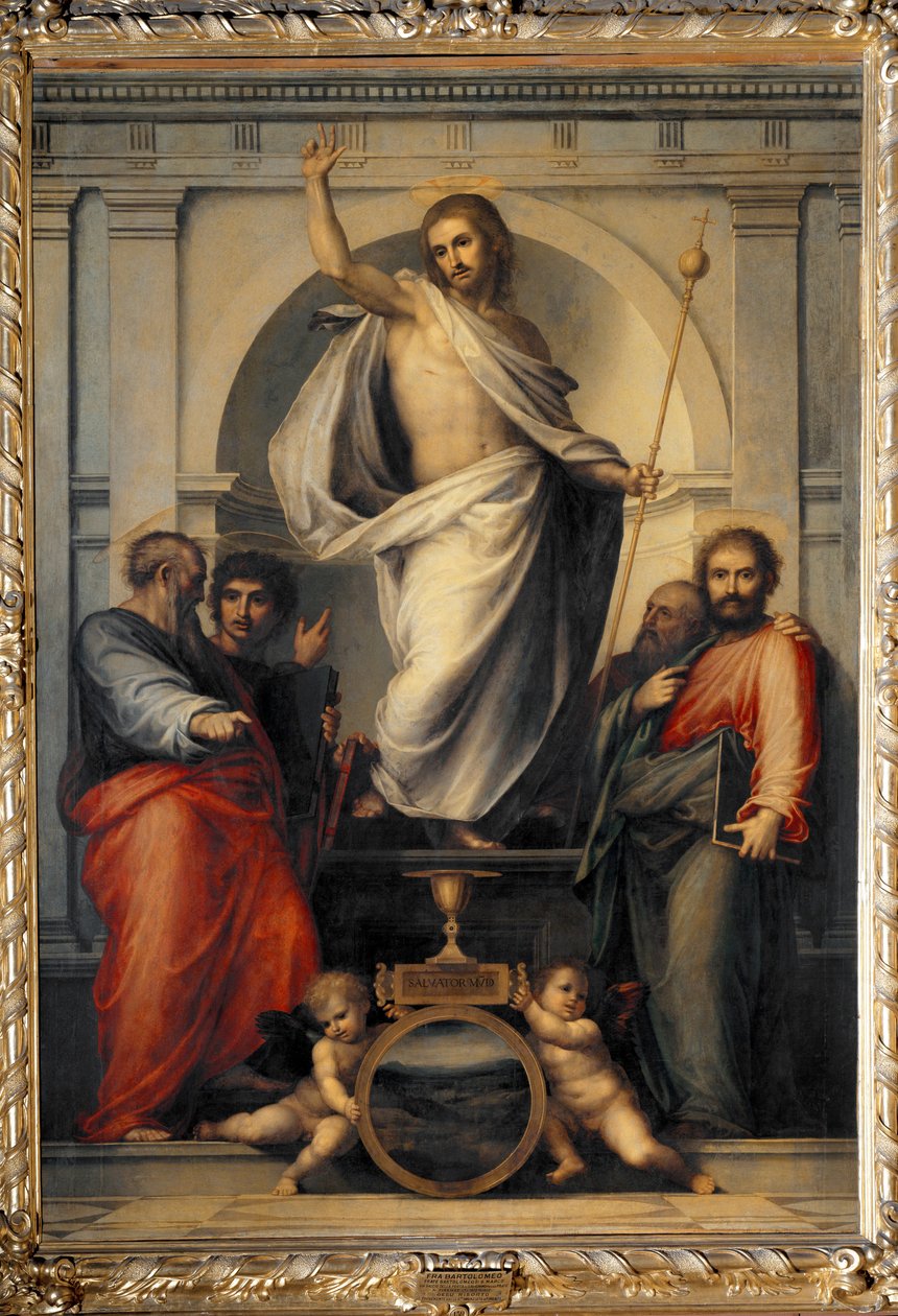 Christus stijgt op tussen de evangelisten door Bartolomeo Fra