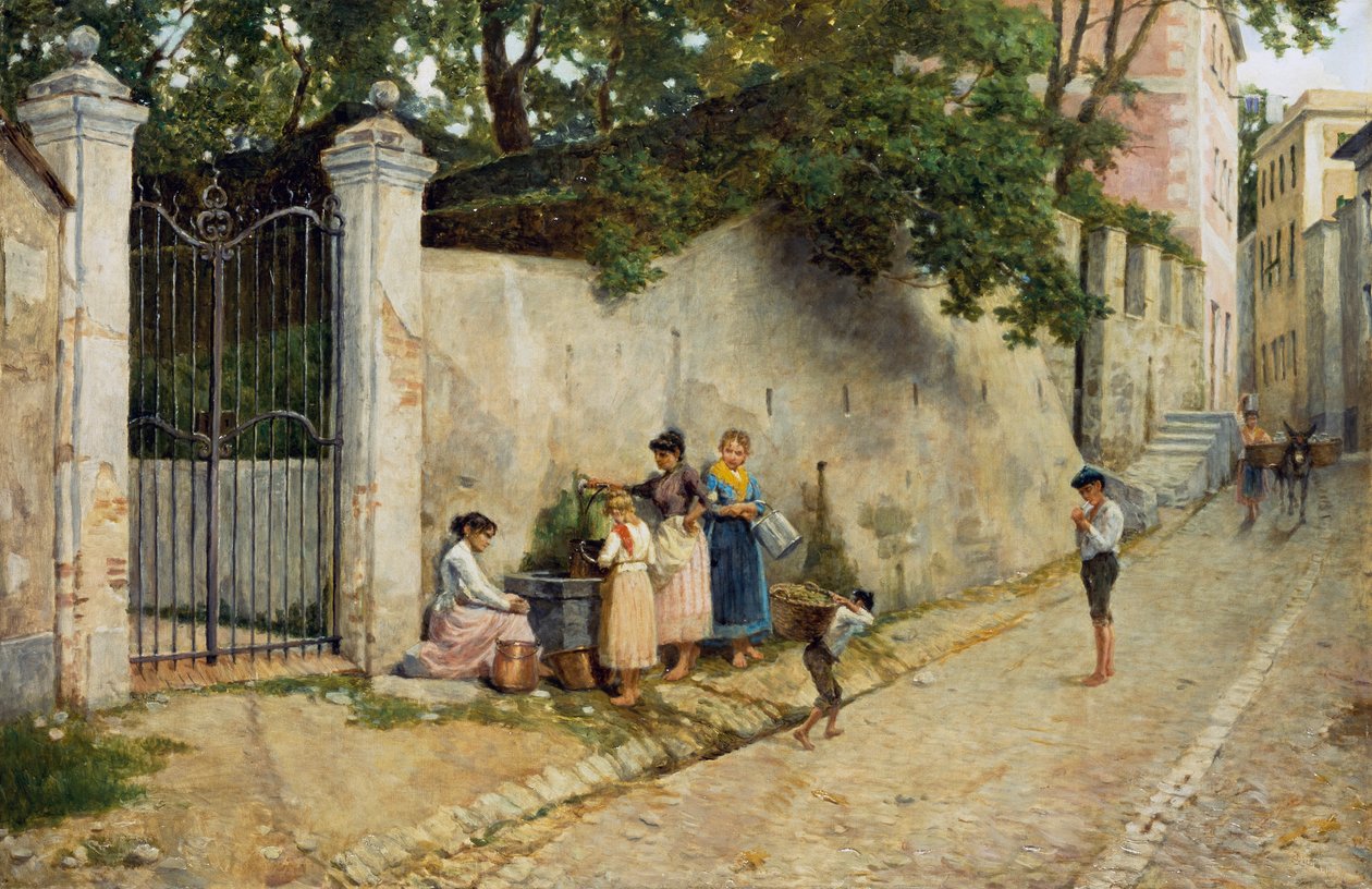 Bij de fontein door Bartolomeo Giuliano
