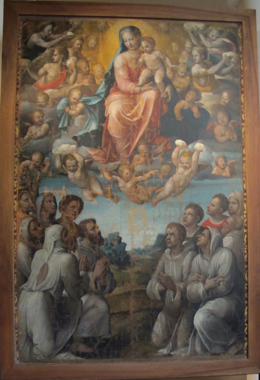 Bartolomeo Neroni bekend als de Egel, Madonna met de Broeders van de Compagnie door Bartolomeo Neroni